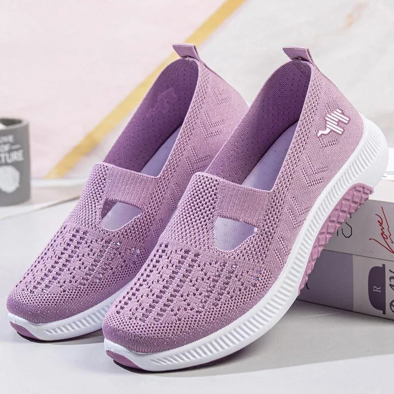 Slip on mesh breathable casual non-slip soft-soled walking sneakers