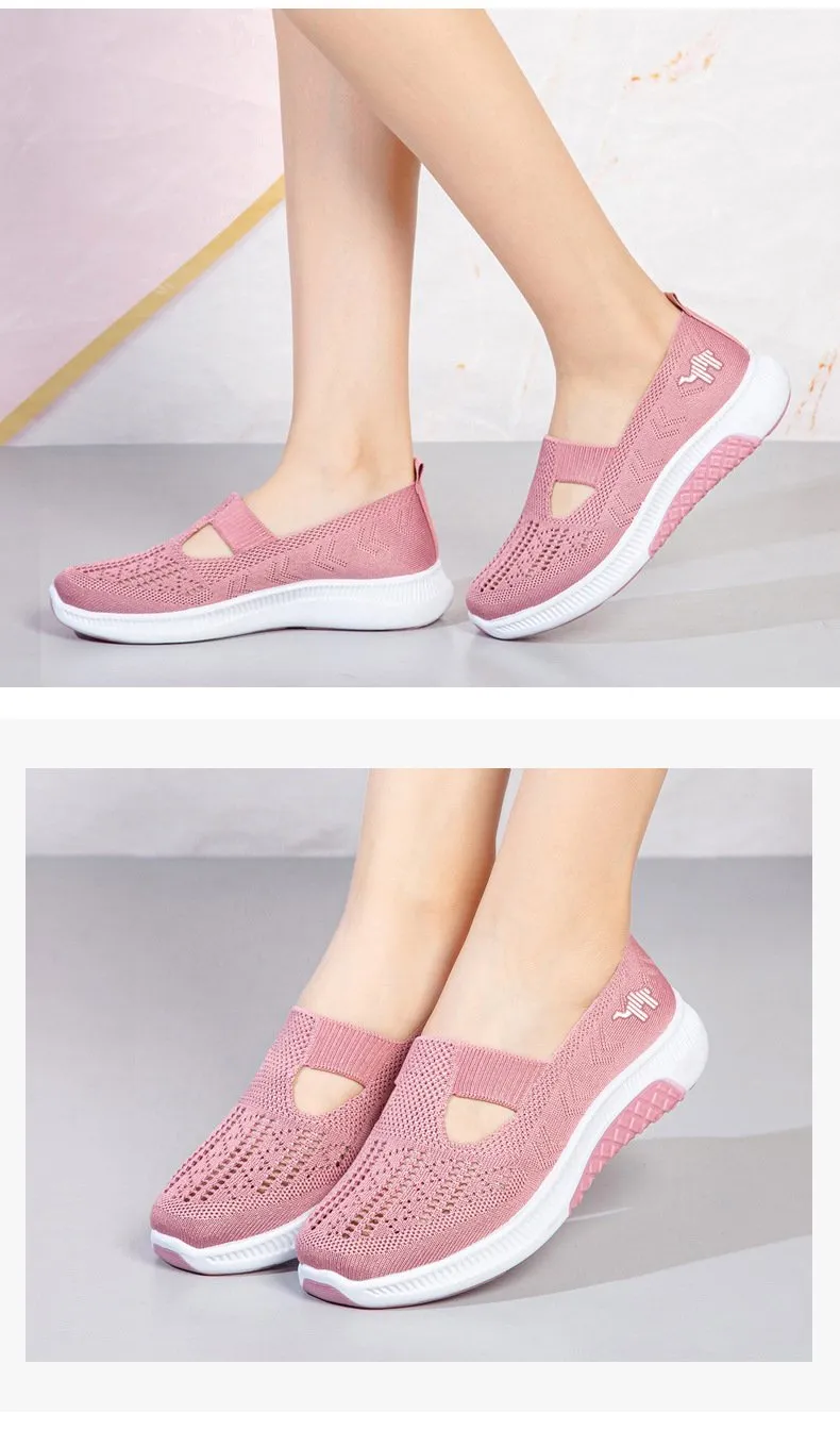 Slip on mesh breathable casual non-slip soft-soled walking sneakers