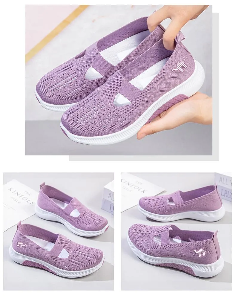 Slip on mesh breathable casual non-slip soft-soled walking sneakers