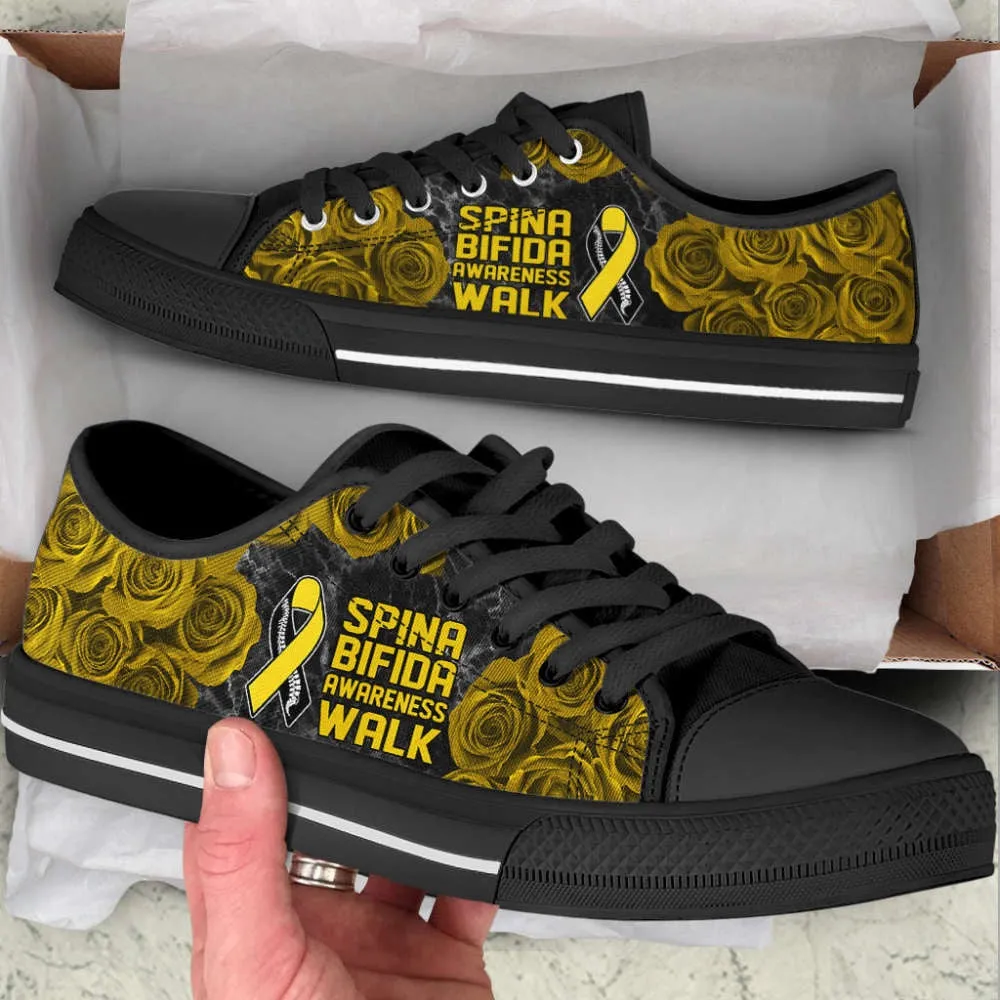 Spina Bifida Shoes Awareness Walk Low Top Shoes Canvas Shoes, Low Top Sneaker, Low Top Canvas Shoes