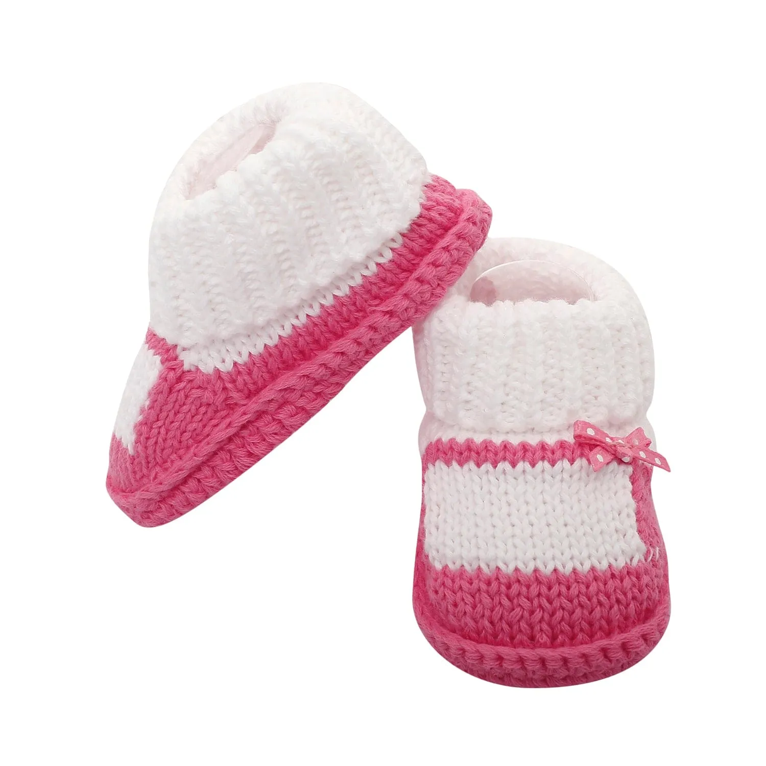 Sweet Bows White And Pink Socks Booties