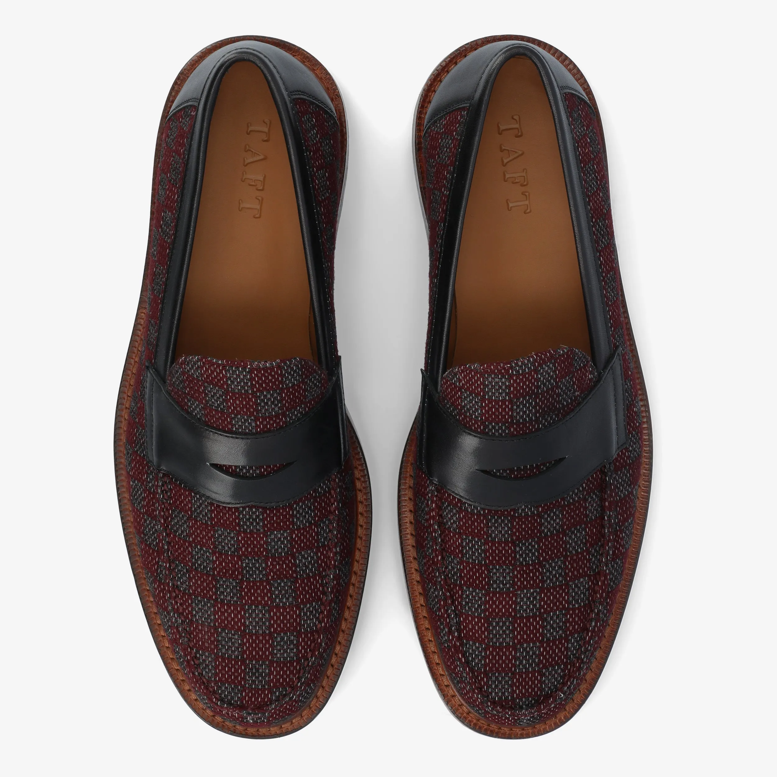 The Fitz Loafer in Maroon Check (Last Chance, Final Sale)