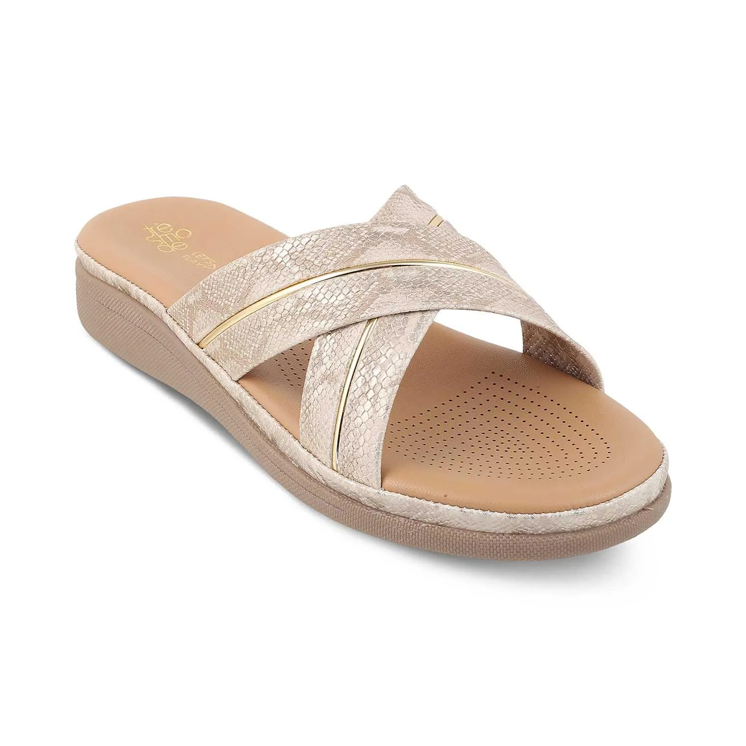 The Slide Gold Women's Casual Flats Tresmode