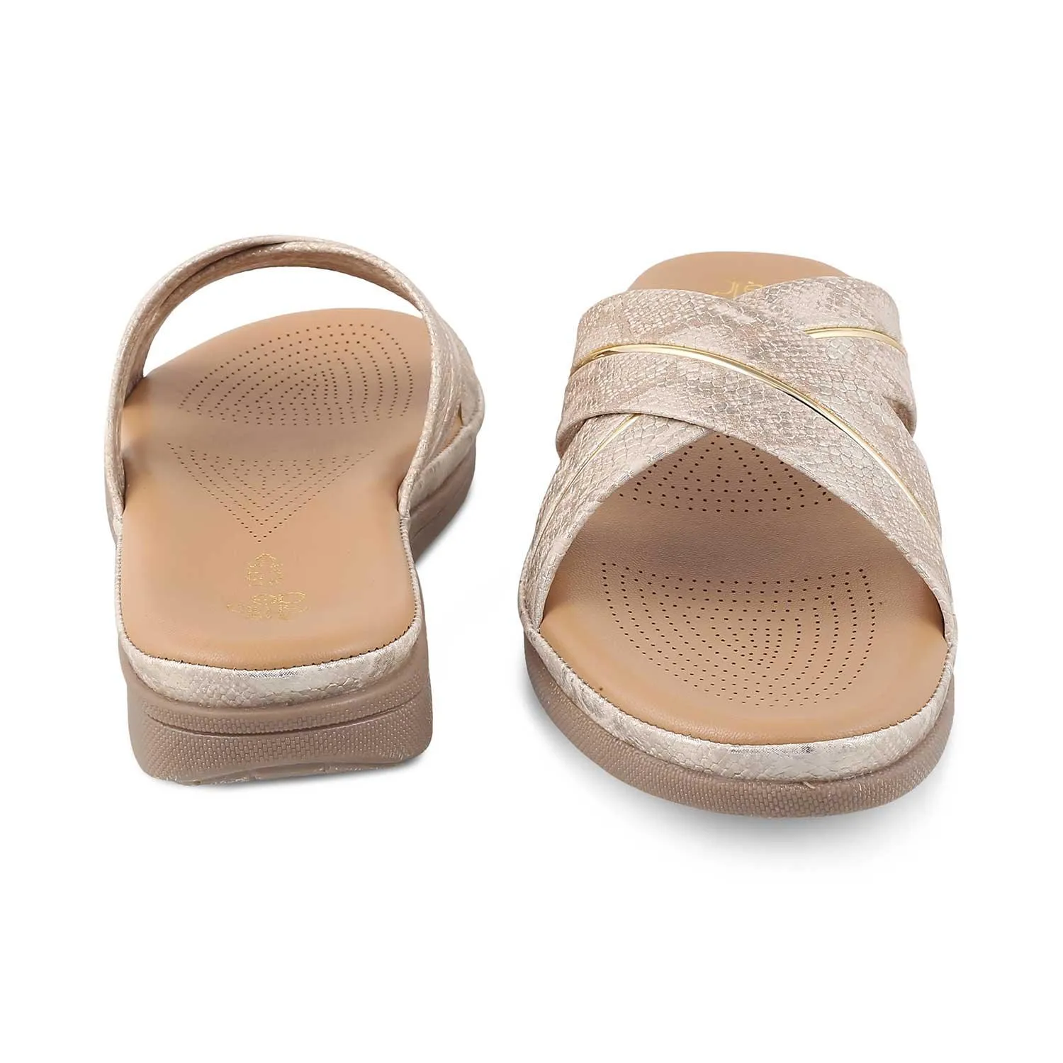 The Slide Gold Women's Casual Flats Tresmode