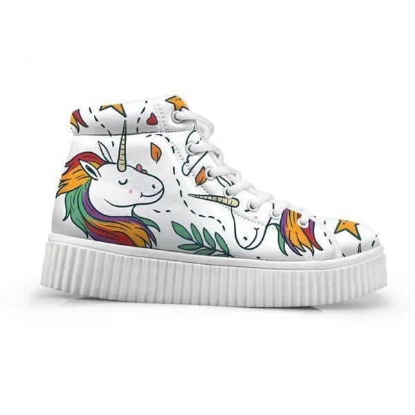 Unicorn Wedge High Tops (Many Colors)