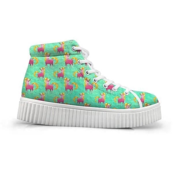 Unicorn Wedge High Tops (Many Colors)