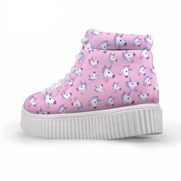 Unicorn Wedge High Tops (Many Colors)