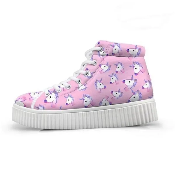 Unicorn Wedge High Tops (Many Colors)