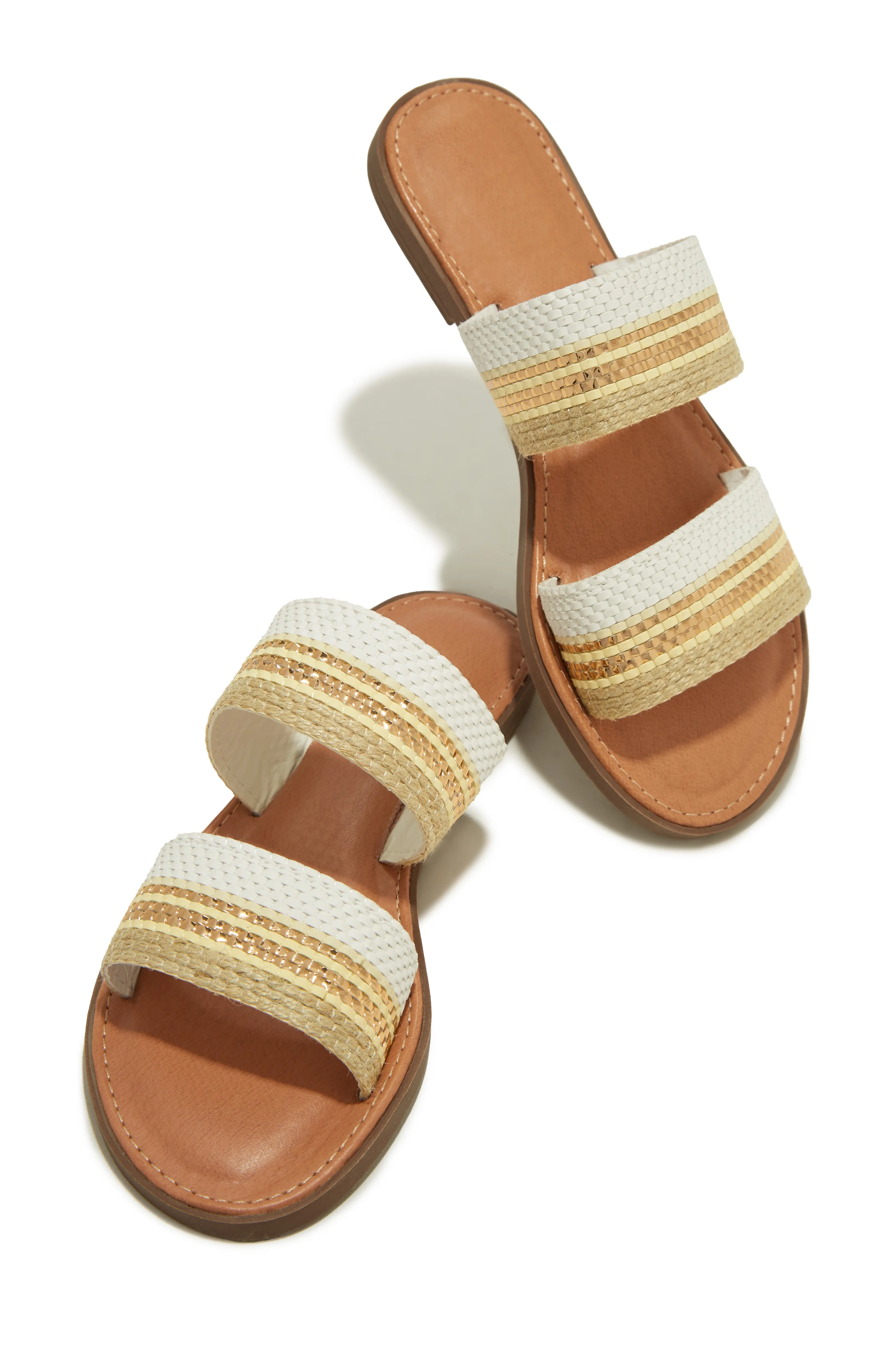 Weekend Island Flat Slip On Sandals - White