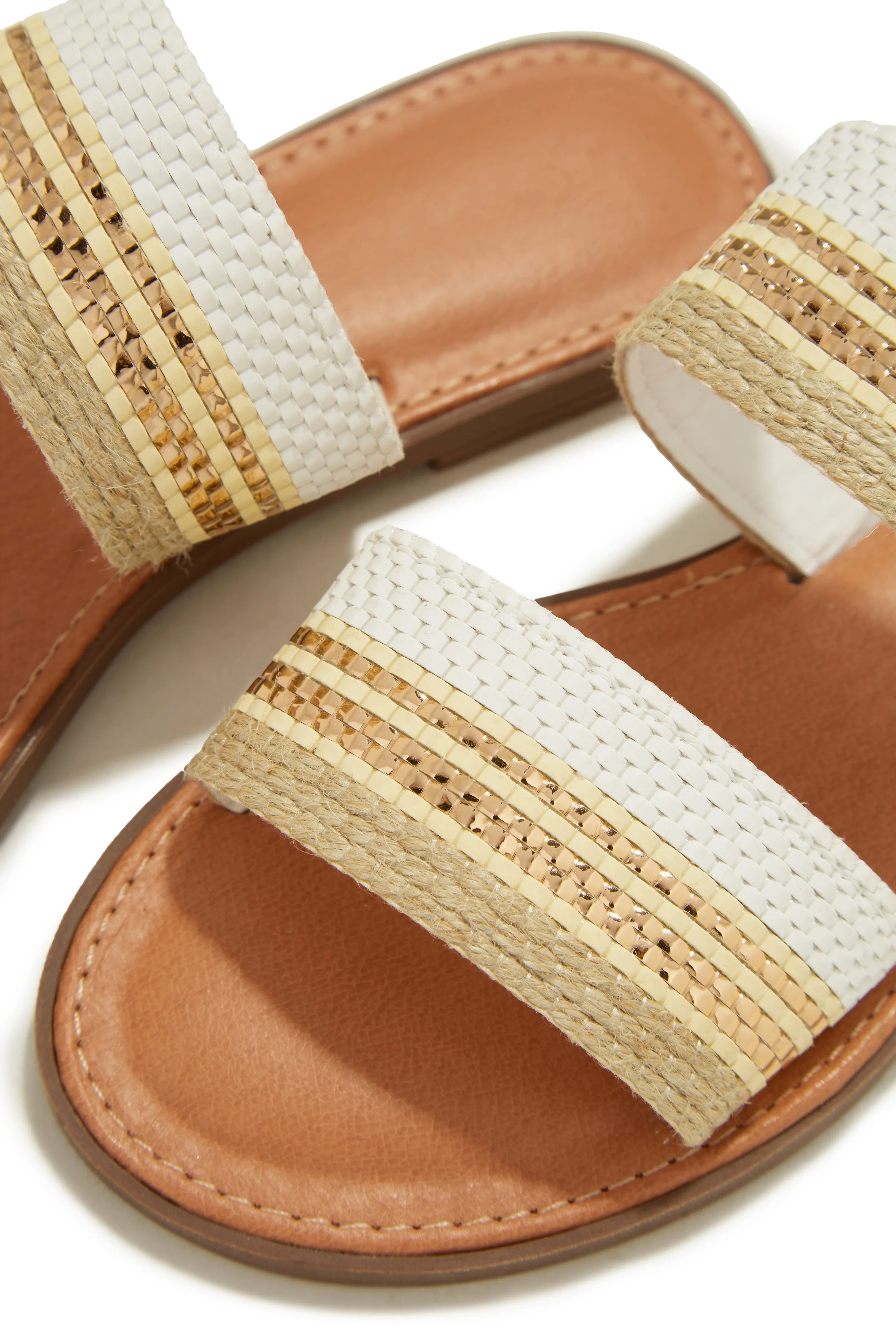 Weekend Island Flat Slip On Sandals - White