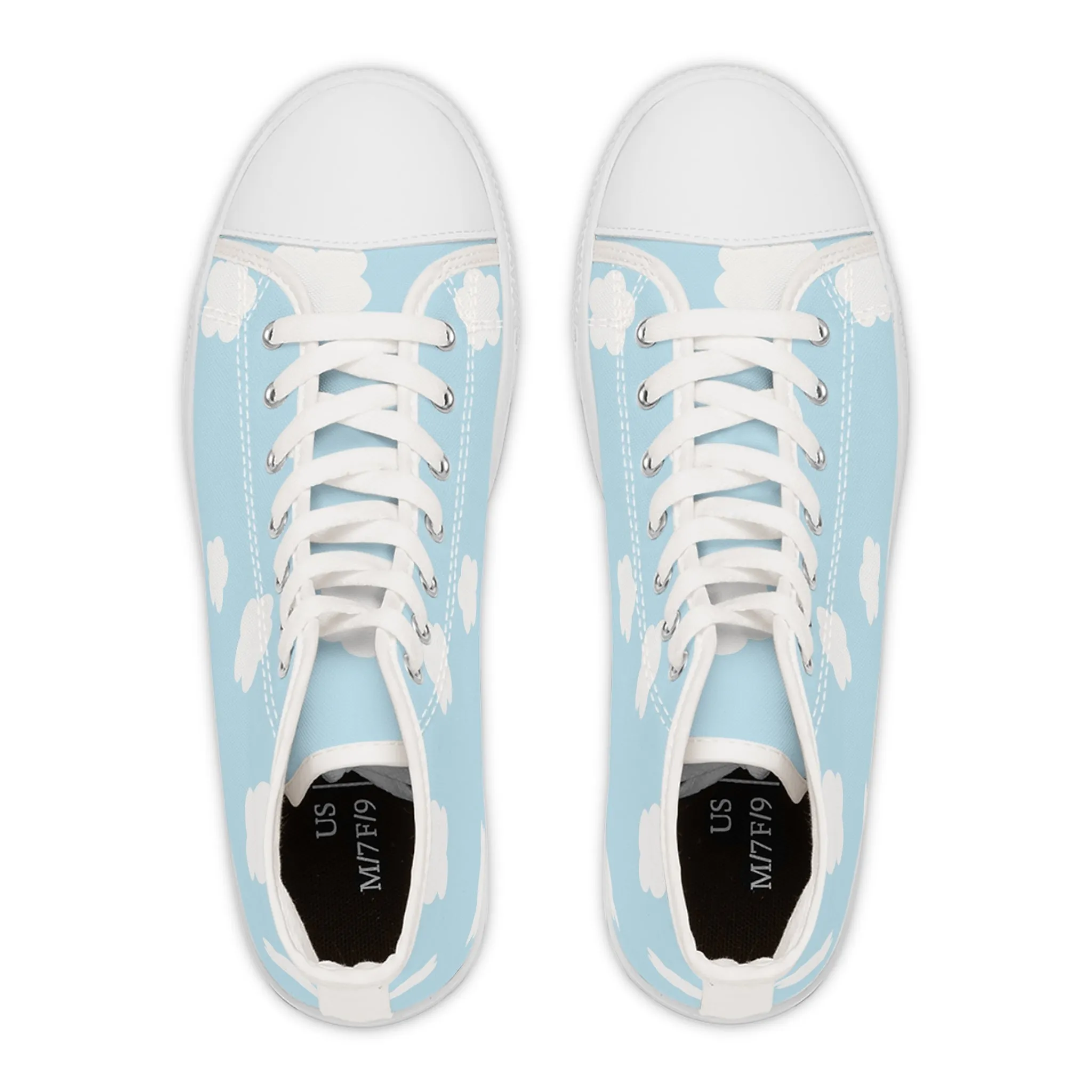 White Clouds Women's High Top Sneakers