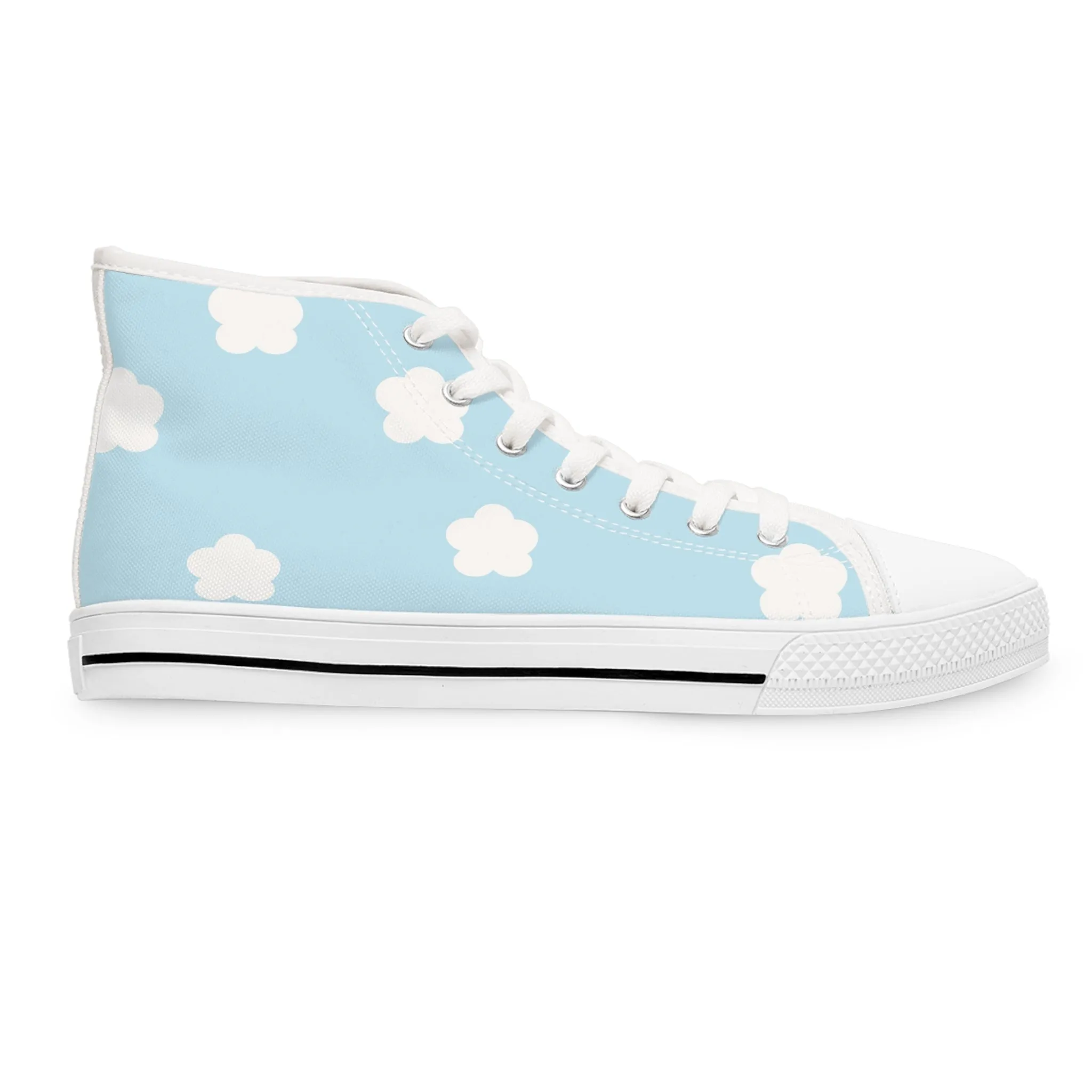 White Clouds Women's High Top Sneakers