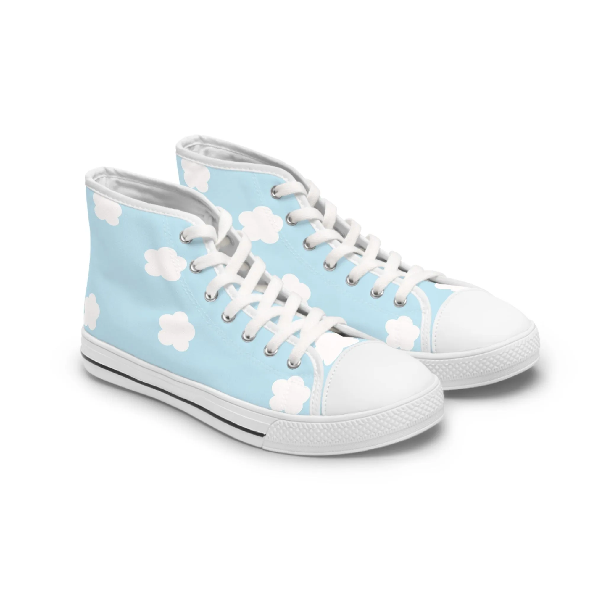 White Clouds Women's High Top Sneakers