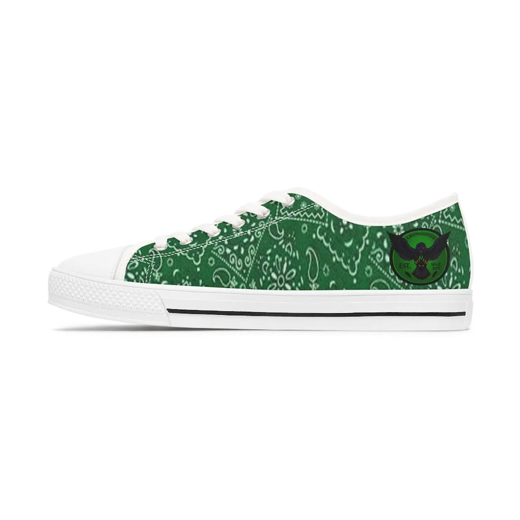 Women's Crowgodshi Green Colors Low Top Sneakers