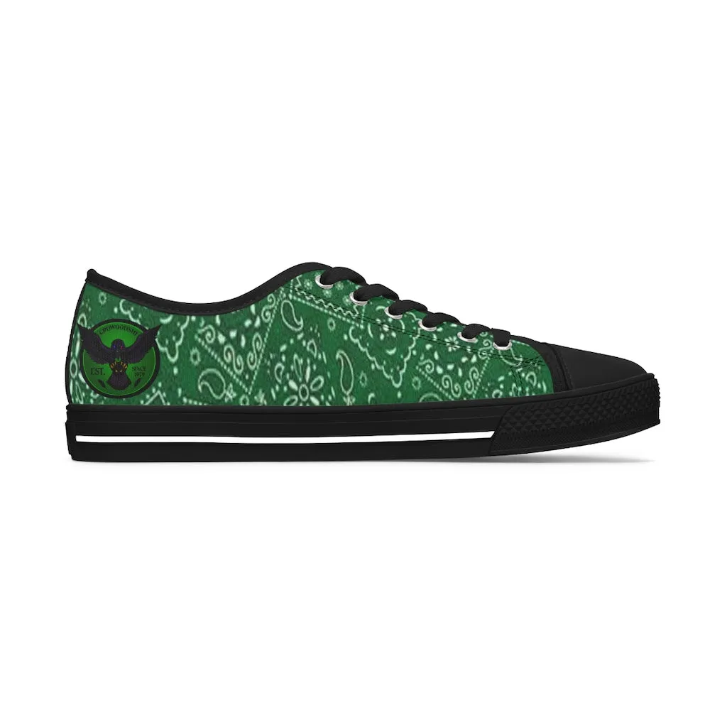 Women's Crowgodshi Green Colors Low Top Sneakers