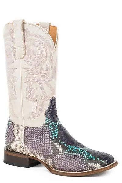 Women's Multi Colored Python Broad Square Toe Boots from Roper Footwear