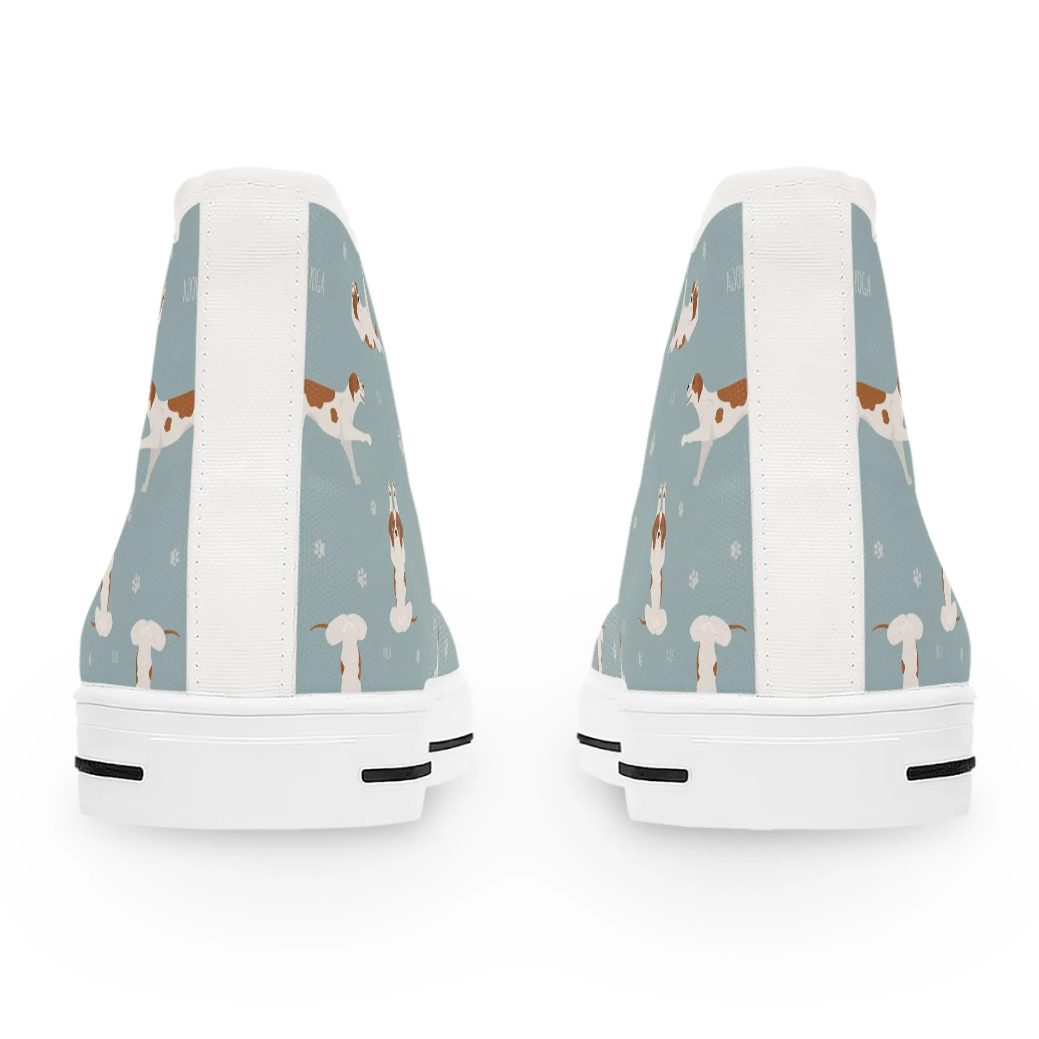 Yoga Dog Poses Women's High Top Sneakers